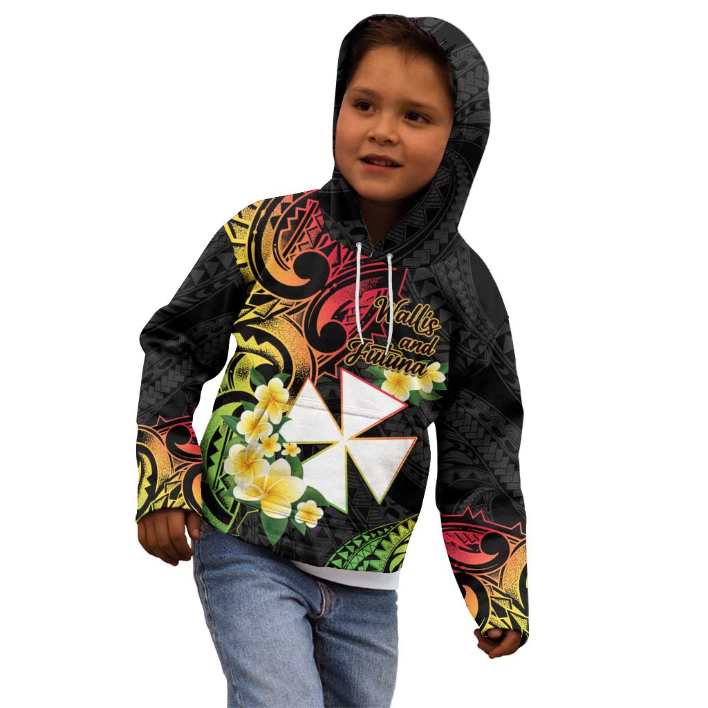 Wallis and Futuna Victory Day Kid Hoodie Liberty Equality Fraternity Polynesian Plumeria LT14 - Polynesian Pride