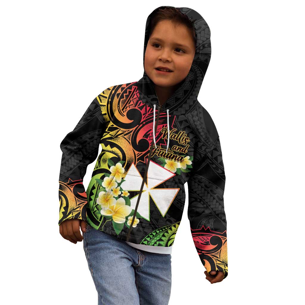 Wallis and Futuna Victory Day Kid Hoodie Liberty Equality Fraternity Polynesian Plumeria LT14 - Polynesian Pride