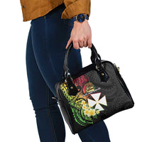 Wallis and Futuna Victory Day Shoulder Handbag Liberty Equality Fraternity Polynesian Plumeria LT14 - Polynesian Pride