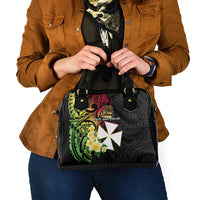 Wallis and Futuna Victory Day Shoulder Handbag Liberty Equality Fraternity Polynesian Plumeria LT14 - Polynesian Pride