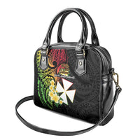 Wallis and Futuna Victory Day Shoulder Handbag Liberty Equality Fraternity Polynesian Plumeria LT14 - Polynesian Pride