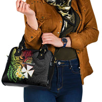Wallis and Futuna Victory Day Shoulder Handbag Liberty Equality Fraternity Polynesian Plumeria LT14 - Polynesian Pride