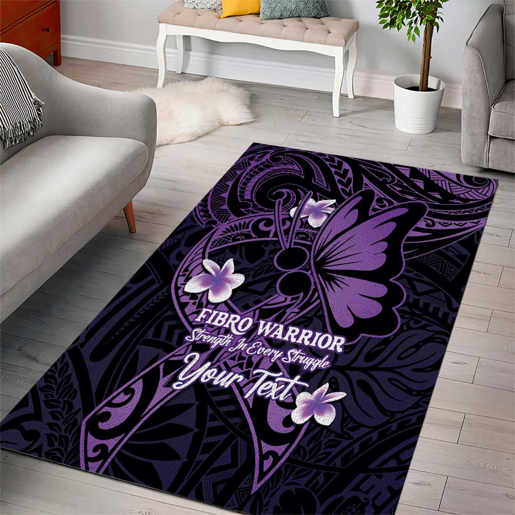 Personalised Fibromyalgia Awareness Month Area Rug Fibro Warrior Strength In Every Struggle LT14 - Polynesian Pride