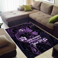 Personalised Fibromyalgia Awareness Month Area Rug Fibro Warrior Strength In Every Struggle LT14 - Polynesian Pride