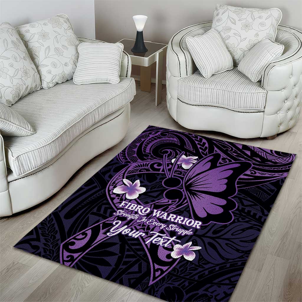 Personalised Fibromyalgia Awareness Month Area Rug Fibro Warrior Strength In Every Struggle LT14 - Polynesian Pride