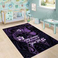 Personalised Fibromyalgia Awareness Month Area Rug Fibro Warrior Strength In Every Struggle LT14 - Polynesian Pride