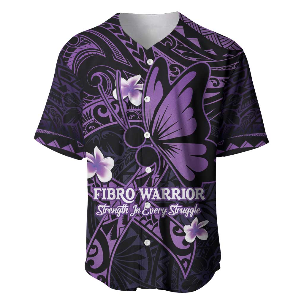Personalised Fibromyalgia Awareness Month Baseball Jersey Fibro Warrior Strength In Every Struggle LT14 Purple - Polynesian Pride