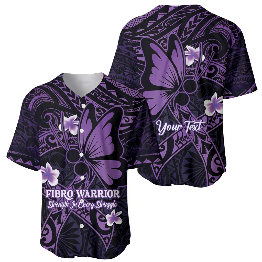 Personalised Fibromyalgia Awareness Month Baseball Jersey Fibro Warrior Strength In Every Struggle LT14 - Polynesian Pride