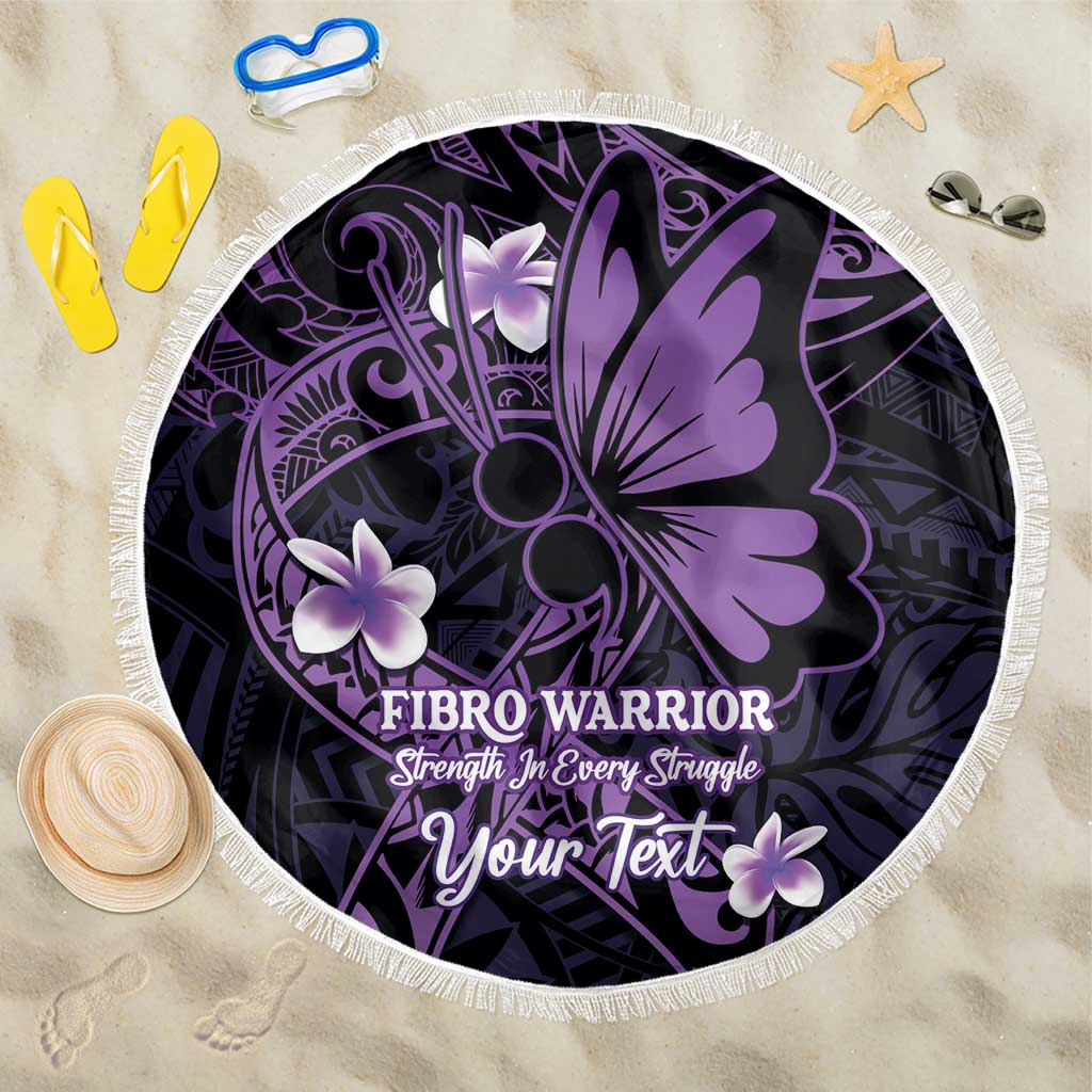 Personalised Fibromyalgia Awareness Month Beach Blanket Fibro Warrior Strength In Every Struggle LT14 One Size 150cm Purple - Polynesian Pride