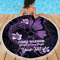 Personalised Fibromyalgia Awareness Month Beach Blanket Fibro Warrior Strength In Every Struggle LT14 - Polynesian Pride