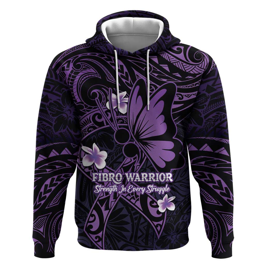 Personalised Fibromyalgia Awareness Month Hoodie Fibro Warrior Strength In Every Struggle LT14 Pullover Hoodie Purple - Polynesian Pride