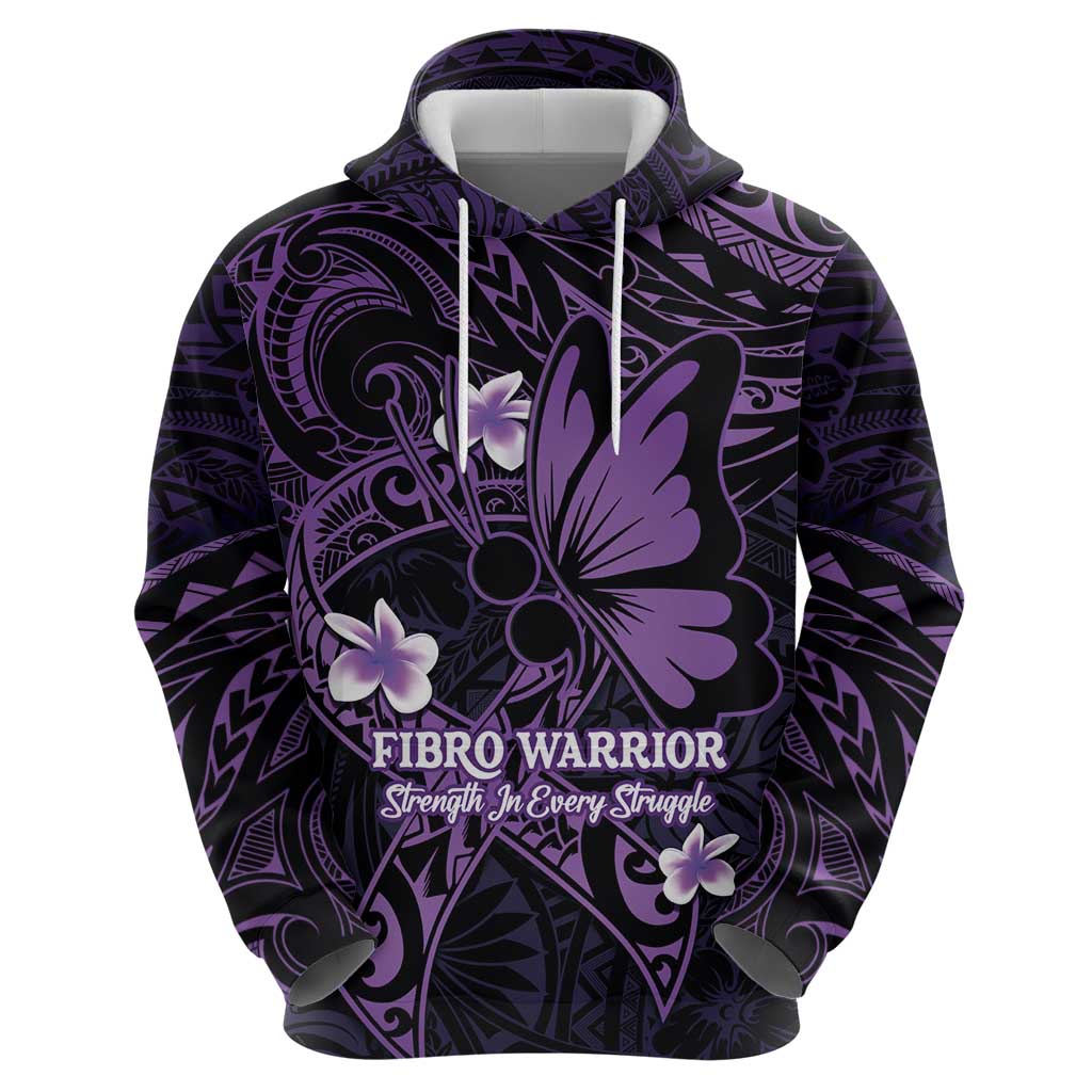 Personalised Fibromyalgia Awareness Month Hoodie Fibro Warrior Strength In Every Struggle LT14 - Polynesian Pride