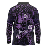 Personalised Fibromyalgia Awareness Month Long Sleeve Polo Shirt Fibro Warrior Strength In Every Struggle LT14 - Polynesian Pride
