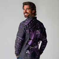 Personalised Fibromyalgia Awareness Month Long Sleeve Polo Shirt Fibro Warrior Strength In Every Struggle LT14 - Polynesian Pride