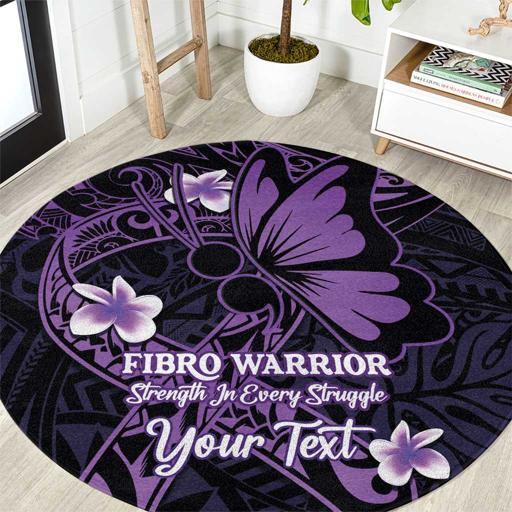Personalised Fibromyalgia Awareness Month Round Carpet Fibro Warrior Strength In Every Struggle LT14 Purple - Polynesian Pride