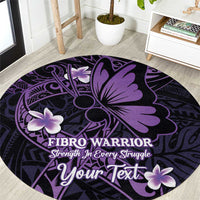 Personalised Fibromyalgia Awareness Month Round Carpet Fibro Warrior Strength In Every Struggle LT14 Purple - Polynesian Pride