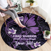 Personalised Fibromyalgia Awareness Month Round Carpet Fibro Warrior Strength In Every Struggle LT14 - Polynesian Pride