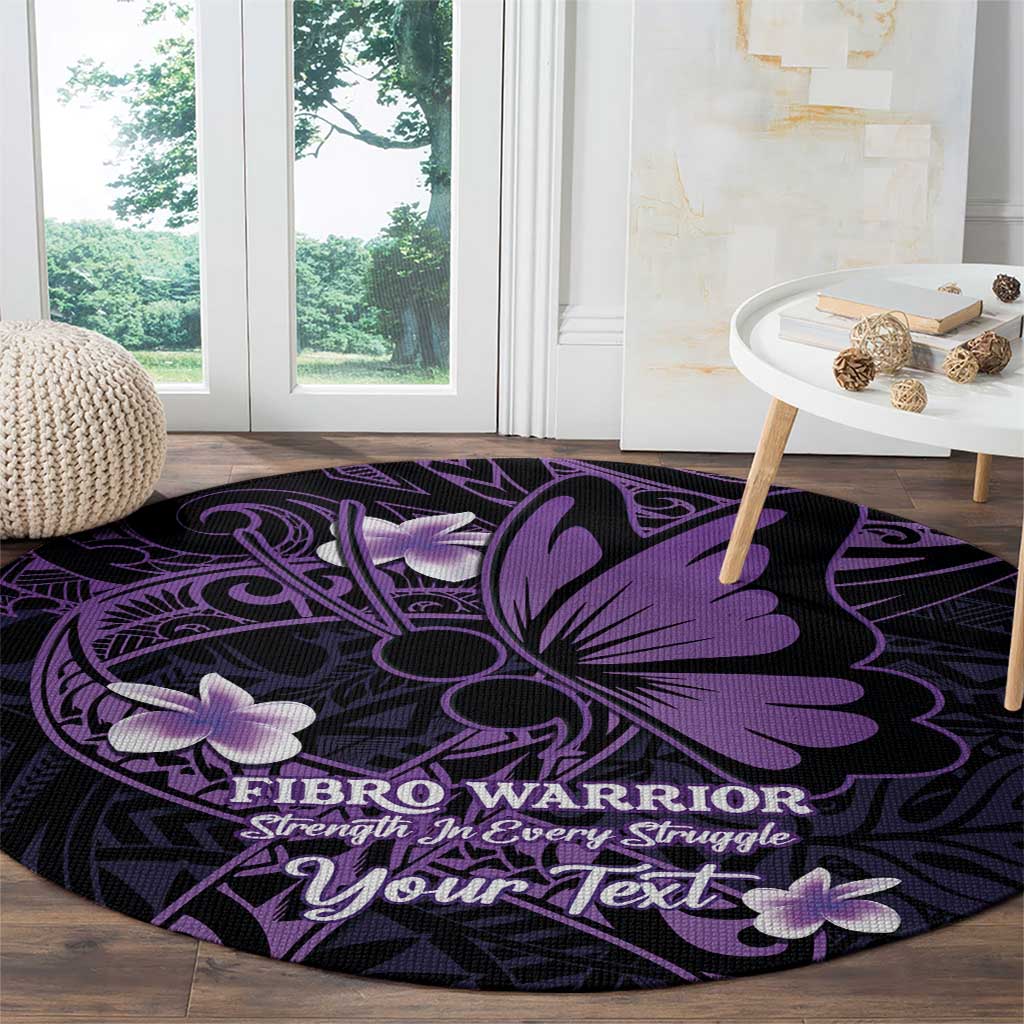 Personalised Fibromyalgia Awareness Month Round Carpet Fibro Warrior Strength In Every Struggle LT14 - Polynesian Pride