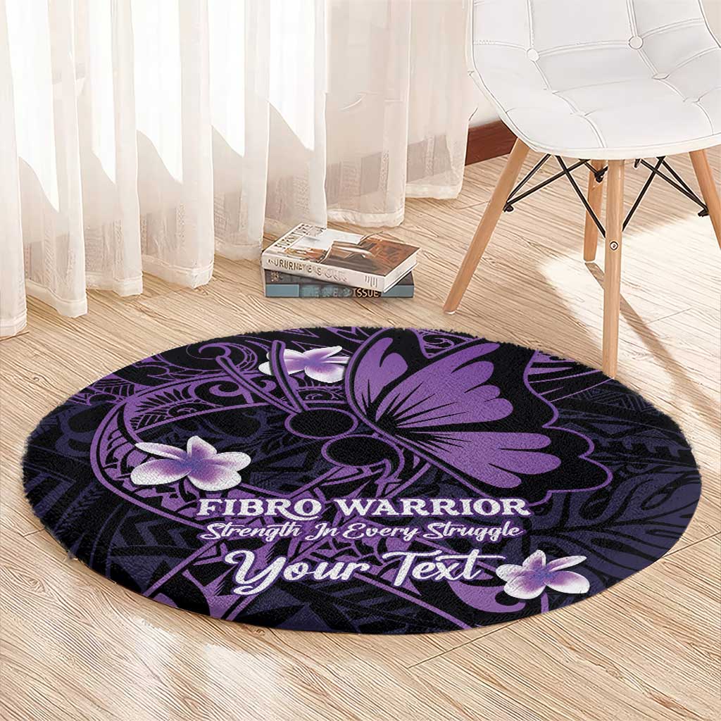 Personalised Fibromyalgia Awareness Month Round Carpet Fibro Warrior Strength In Every Struggle LT14 - Polynesian Pride