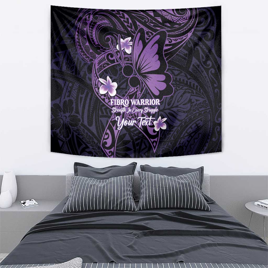 Personalised Fibromyalgia Awareness Month Tapestry Fibro Warrior Strength In Every Struggle LT14 - Polynesian Pride