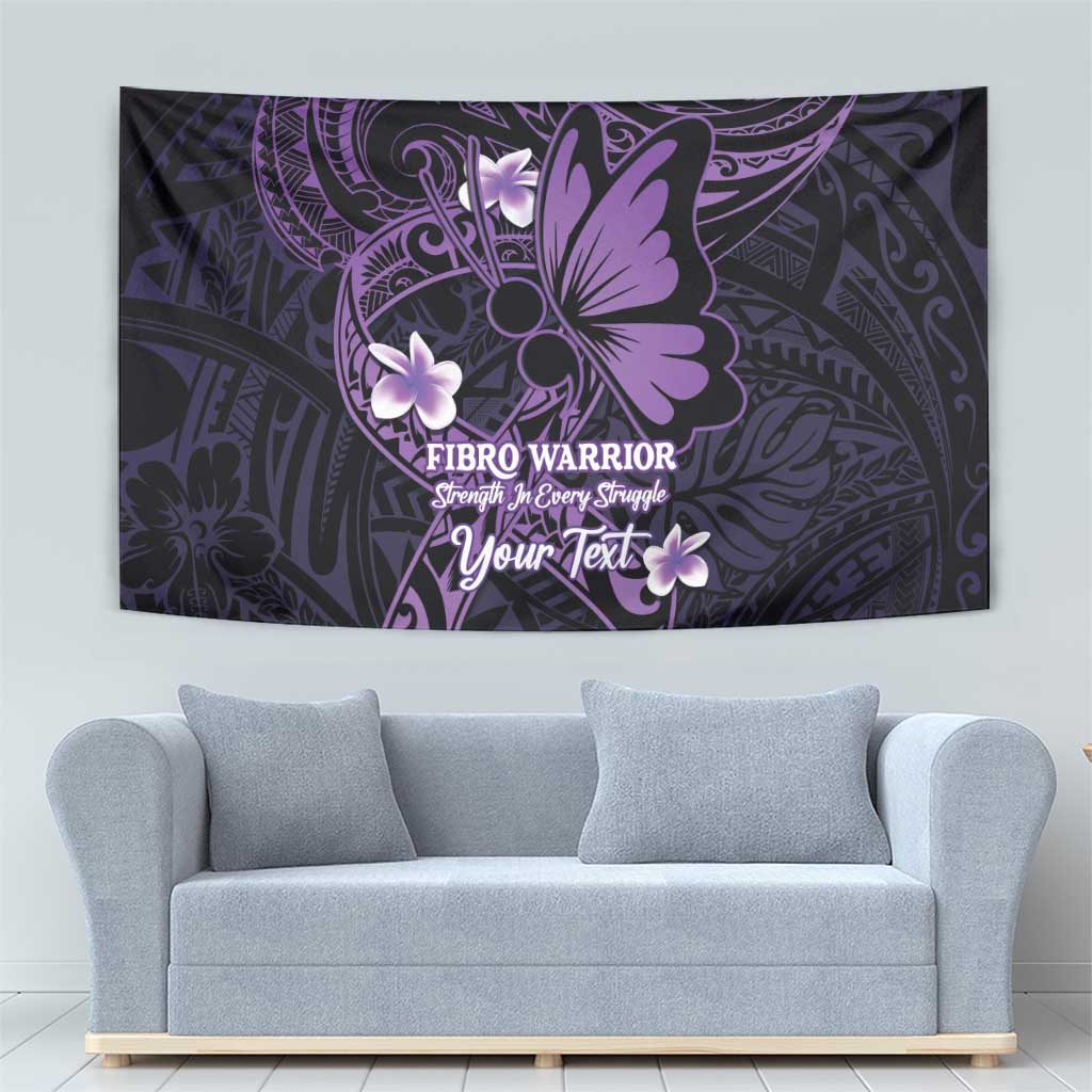 Personalised Fibromyalgia Awareness Month Tapestry Fibro Warrior Strength In Every Struggle LT14 - Polynesian Pride