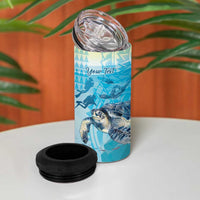 Personalized Snorkeling Hawaii 4 in 1 Can Cooler Tumbler Ocean Lover Hawaiian Kakau Honu Turtle LT14 - Polynesian Pride