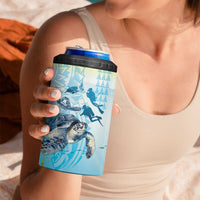 Personalized Snorkeling Hawaii 4 in 1 Can Cooler Tumbler Ocean Lover Hawaiian Kakau Honu Turtle LT14 - Polynesian Pride