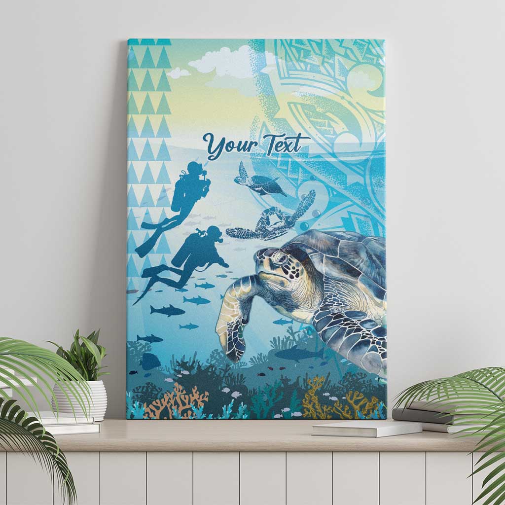 Personalized Snorkeling Hawaii Canvas Wall Art Ocean Lover Hawaiian Kakau Honu Turtle LT14 - Polynesian Pride