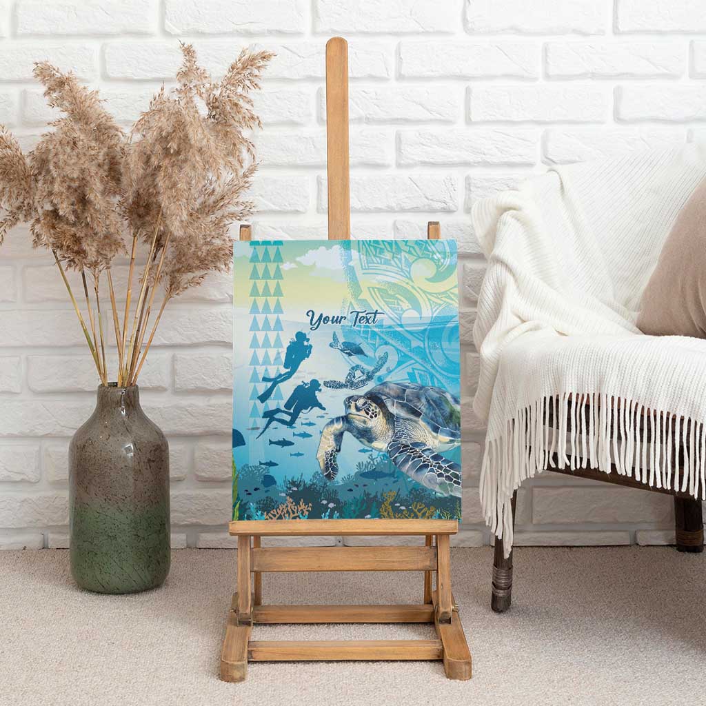 Personalized Snorkeling Hawaii Canvas Wall Art Ocean Lover Hawaiian Kakau Honu Turtle LT14 - Polynesian Pride