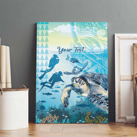 Personalized Snorkeling Hawaii Canvas Wall Art Ocean Lover Hawaiian Kakau Honu Turtle LT14 - Polynesian Pride