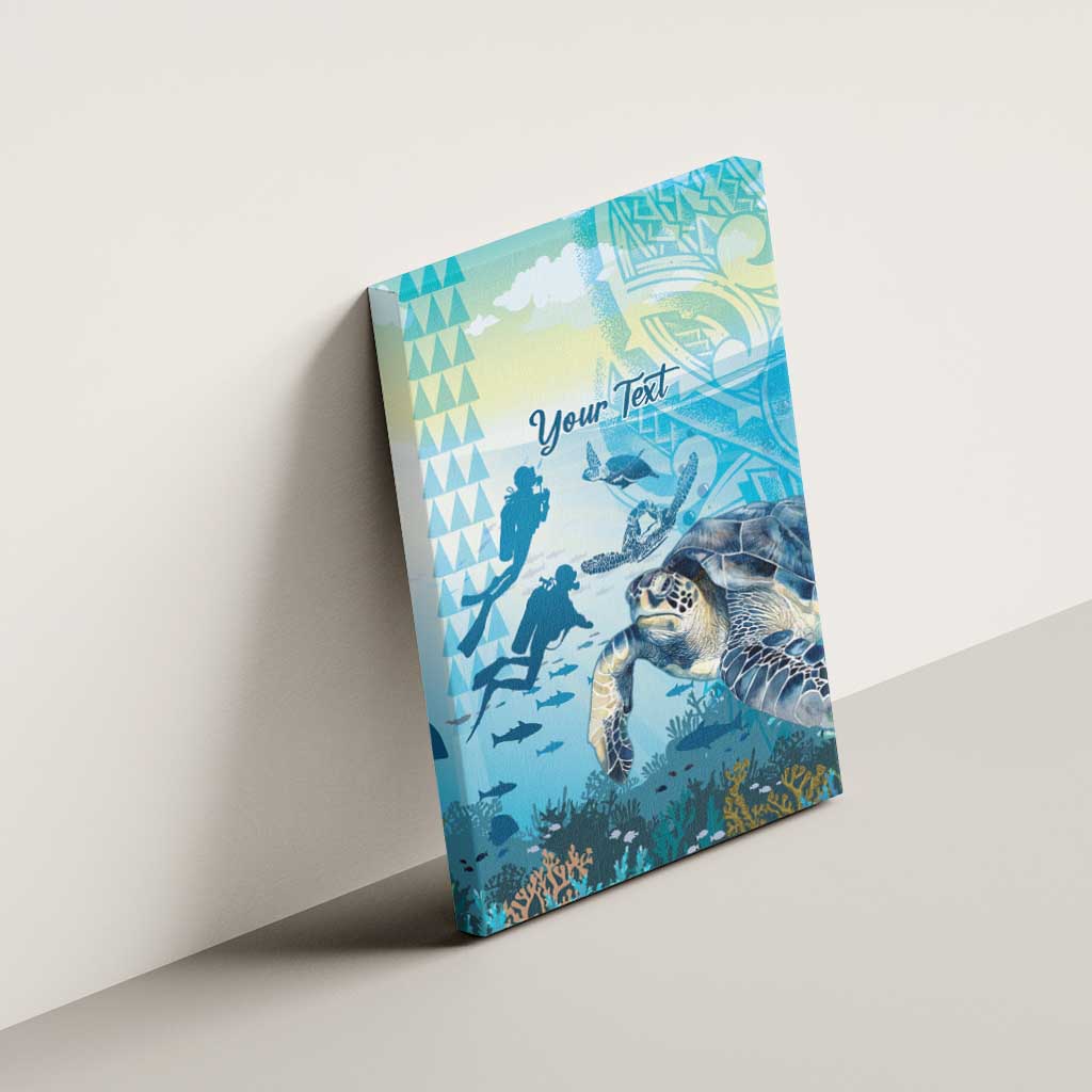 Personalized Snorkeling Hawaii Canvas Wall Art Ocean Lover Hawaiian Kakau Honu Turtle LT14 - Polynesian Pride