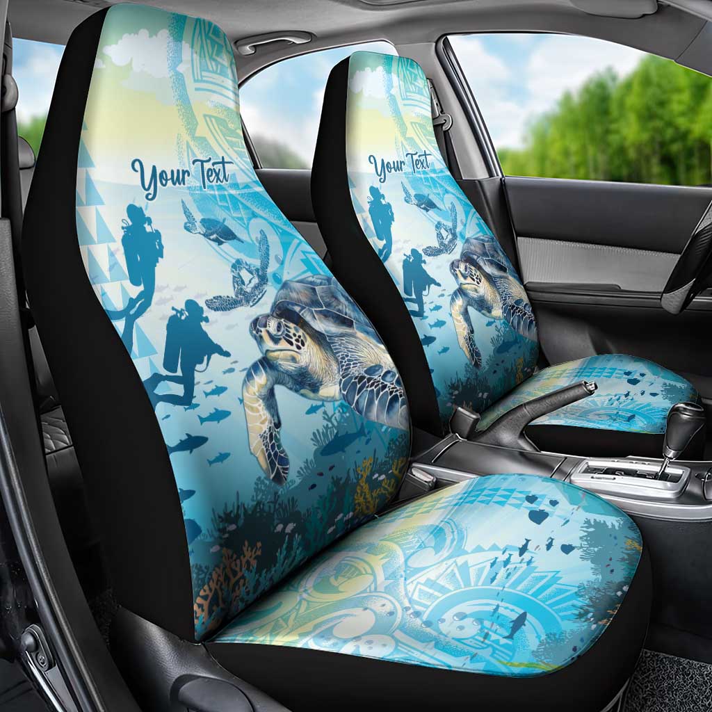 Personalized Snorkeling Hawaii Car Seat Cover Ocean Lover Hawaiian Kakau Honu Turtle LT14 - Polynesian Pride