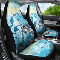 Personalized Snorkeling Hawaii Car Seat Cover Ocean Lover Hawaiian Kakau Honu Turtle LT14 - Polynesian Pride