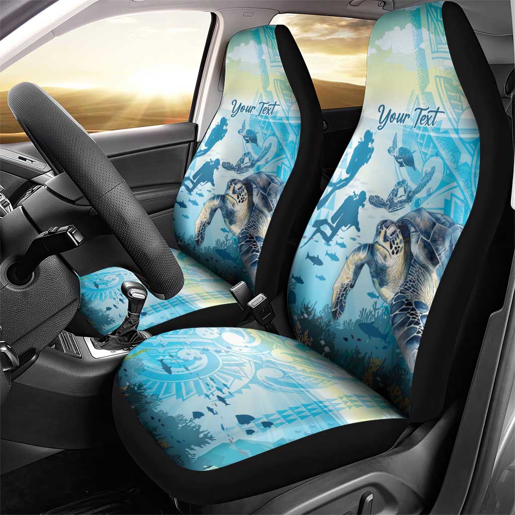 Personalized Snorkeling Hawaii Car Seat Cover Ocean Lover Hawaiian Kakau Honu Turtle LT14 - Polynesian Pride