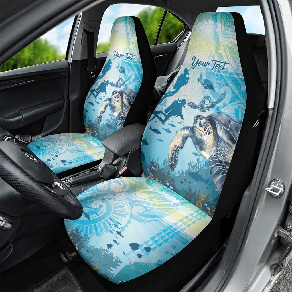 Personalized Snorkeling Hawaii Car Seat Cover Ocean Lover Hawaiian Kakau Honu Turtle LT14 - Polynesian Pride