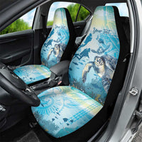 Personalized Snorkeling Hawaii Car Seat Cover Ocean Lover Hawaiian Kakau Honu Turtle LT14 - Polynesian Pride