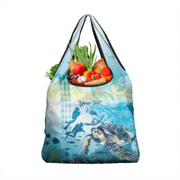 Personalized Snorkeling Hawaii Grocery Bag Ocean Lover Hawaiian Kakau Honu Turtle LT14 1-pack One Size Cyan - Polynesian Pride