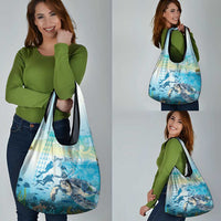 Personalized Snorkeling Hawaii Grocery Bag Ocean Lover Hawaiian Kakau Honu Turtle LT14 - Polynesian Pride