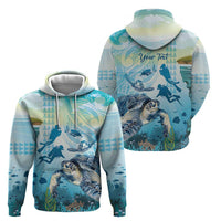 Personalized Snorkeling Hawaii Hoodie Ocean Lover Hawaiian Kakau Honu Turtle LT14 - Polynesian Pride