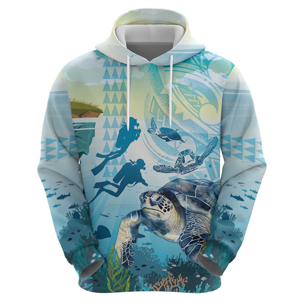 Personalized Snorkeling Hawaii Hoodie Ocean Lover Hawaiian Kakau Honu Turtle LT14 - Polynesian Pride