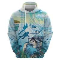 Personalized Snorkeling Hawaii Hoodie Ocean Lover Hawaiian Kakau Honu Turtle LT14 - Polynesian Pride