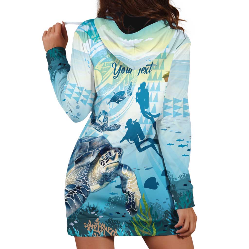 Personalized Snorkeling Hawaii Hoodie Dress Ocean Lover Hawaiian Kakau Honu Turtle LT14 - Polynesian Pride