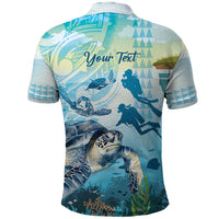Personalized Snorkeling Hawaii Polo Shirt Ocean Lover Hawaiian Kakau Honu Turtle LT14 - Polynesian Pride