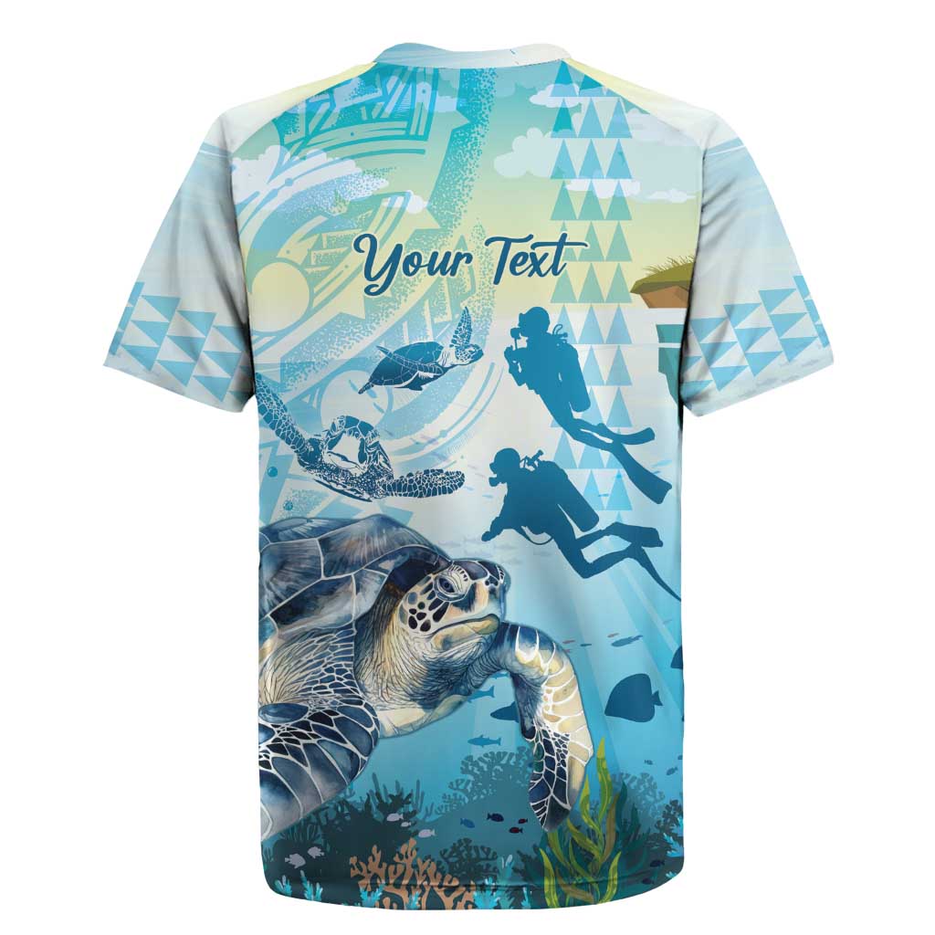 Personalized Snorkeling Hawaii Rugby Jersey Ocean Lover Hawaiian Kakau Honu Turtle LT14 - Polynesian Pride