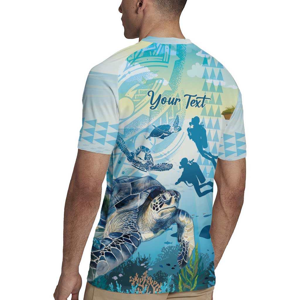 Personalized Snorkeling Hawaii Rugby Jersey Ocean Lover Hawaiian Kakau Honu Turtle LT14 - Polynesian Pride