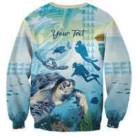 Personalized Snorkeling Hawaii Sweatshirt Ocean Lover Hawaiian Kakau Honu Turtle LT14 - Polynesian Pride