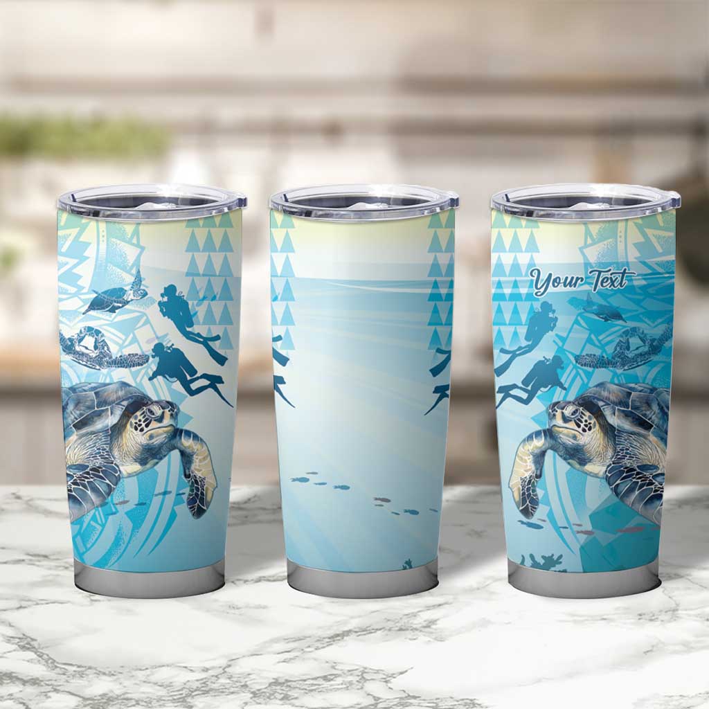 Personalized Snorkeling Hawaii Tumbler Cup Ocean Lover Hawaiian Kakau Honu Turtle LT14 - Polynesian Pride