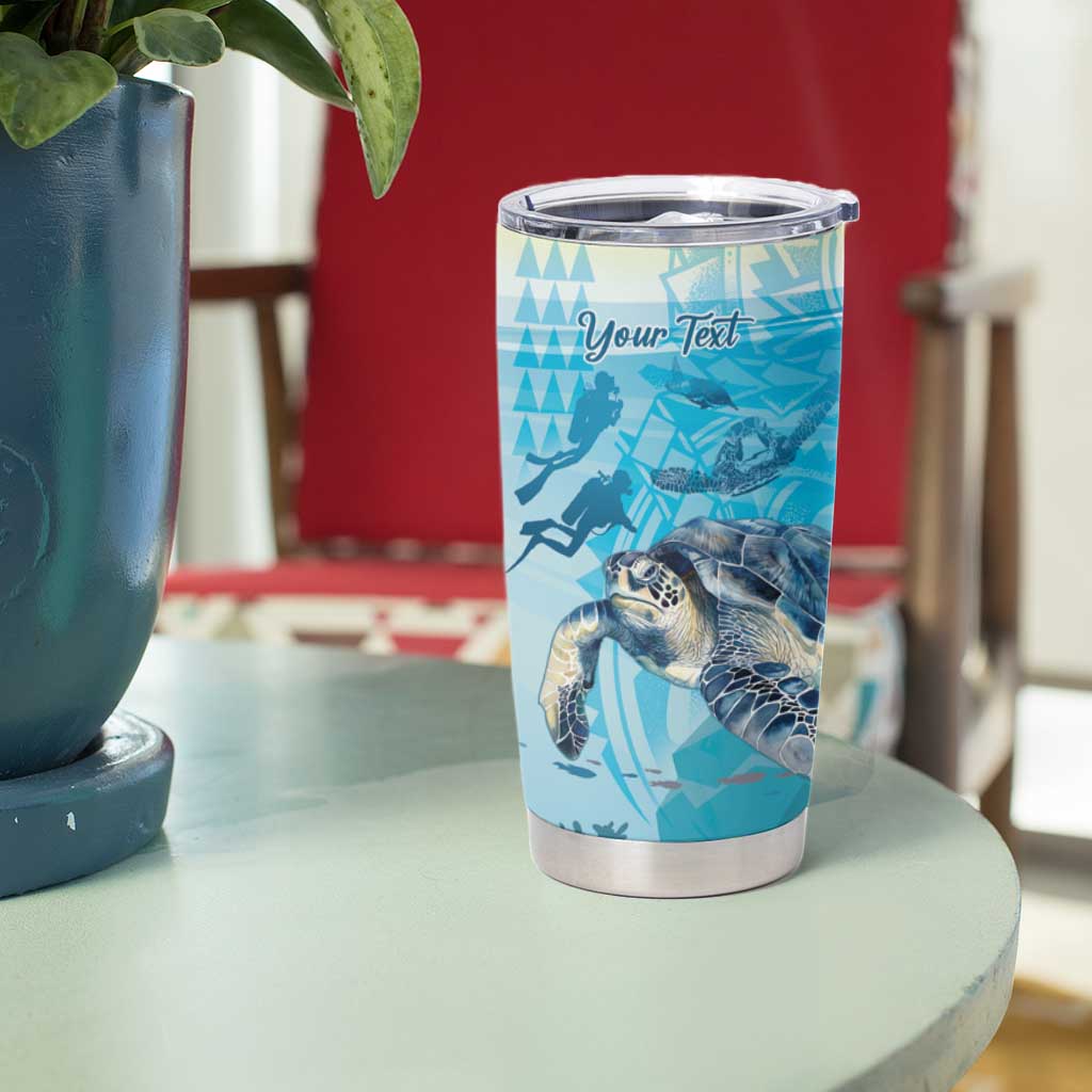 Personalized Snorkeling Hawaii Tumbler Cup Ocean Lover Hawaiian Kakau Honu Turtle LT14 - Polynesian Pride