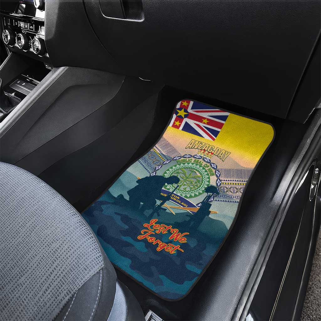 Niue ANZAC Day Car Mats We Will Remember Them Camouflage Style LT14 - Polynesian Pride