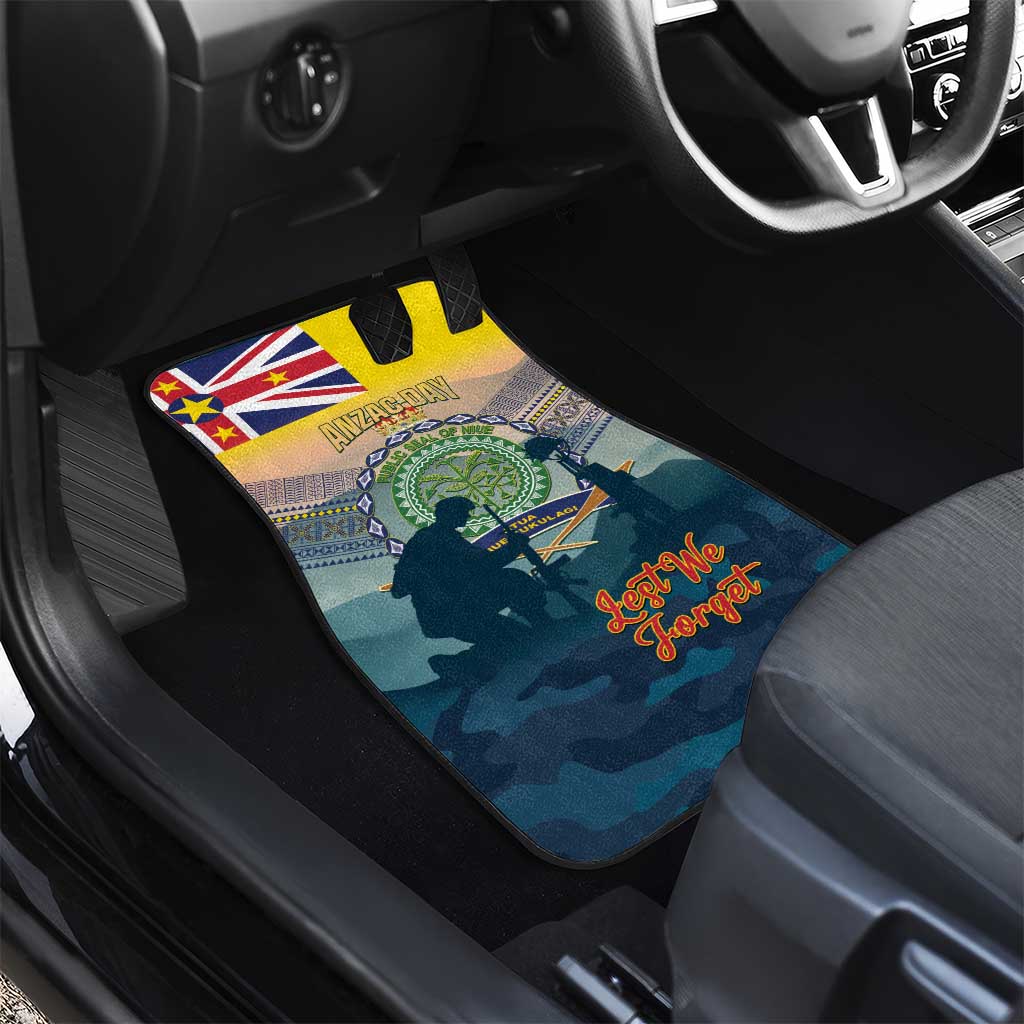 Niue ANZAC Day Car Mats We Will Remember Them Camouflage Style LT14 - Polynesian Pride